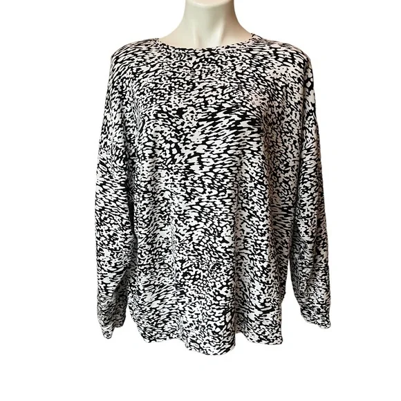 ATHLETA Balance Printed Pullover Ocelot Spot White, Sz XL - Picture 5 of 11